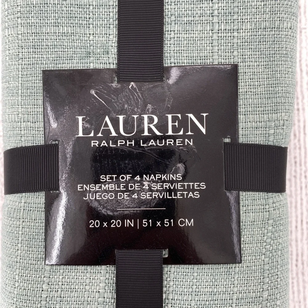 Lauren Ralph Lauren Napkins Sage Green (Set of 4) Holland Dobby Slub Rustic